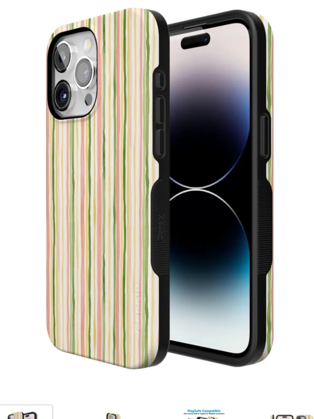 iPhone 15 PRO Sweet Stripes Rainbow Pastel Case - Picture 2 of 4